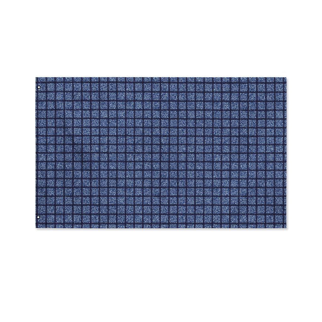 Denim Windowpane Pattern Print Polyester Flag