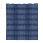 Denim Windowpane Pattern Print Polyester Shower Curtain