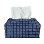 Denim Windowpane Pattern Print Rectangle Tissue Box Cover