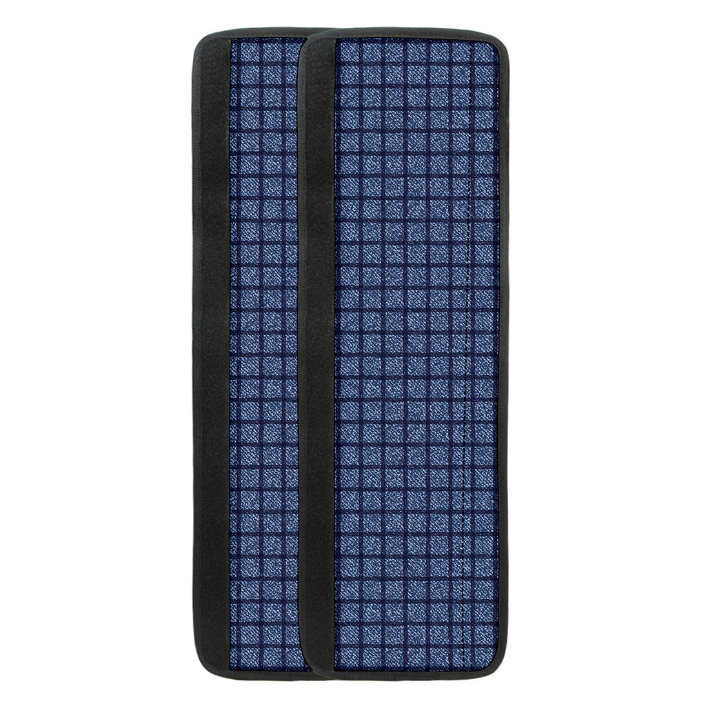 Denim Windowpane Pattern Print Refrigerator Handle Covers