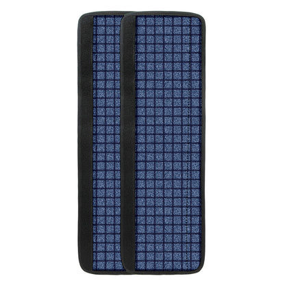 Denim Windowpane Pattern Print Refrigerator Handle Covers