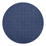 Denim Windowpane Pattern Print Round Blanket