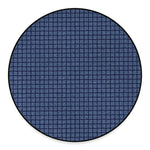 Denim Windowpane Pattern Print Round Floor Mat