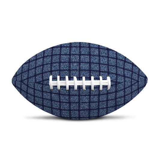 Denim Windowpane Pattern Print Rugby Ball
