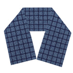 Denim Windowpane Pattern Print Scarf