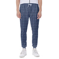 Denim Windowpane Pattern Print Joggers