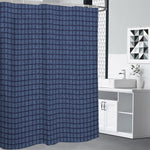 Denim Windowpane Pattern Print Shower Curtain
