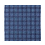 Denim Windowpane Pattern Print Silk Bandana