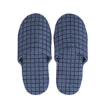 Denim Windowpane Pattern Print Slippers