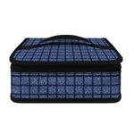 Denim Windowpane Pattern Print Small Lunch Bag