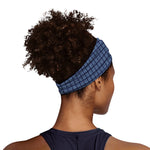 Denim Windowpane Pattern Print Sports Headband