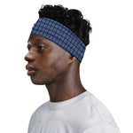 Denim Windowpane Pattern Print Sports Headband