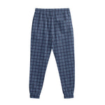 Denim Windowpane Pattern Print Sweatpants
