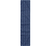 Denim Windowpane Pattern Print Table Runner