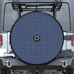 Denim Windowpane Pattern Print Tire Cover With Camera Hole