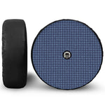 Denim Windowpane Pattern Print Tire Cover With Camera Hole