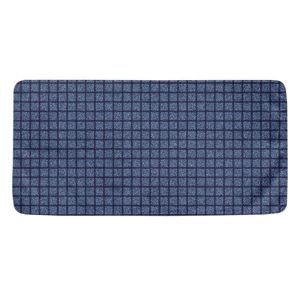 Denim Windowpane Pattern Print Towel