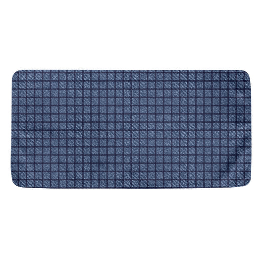Denim Windowpane Pattern Print Towel