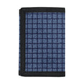Denim Windowpane Pattern Print Trifold Wallet