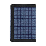 Denim Windowpane Pattern Print Trifold Wallet