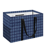 Denim Windowpane Pattern Print Utility Tote Bag