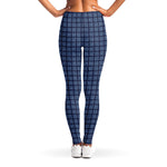 Denim Windowpane Pattern Print Women's Leggings