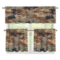 Desert Camouflage Print 3 Piece Kitchen Curtains