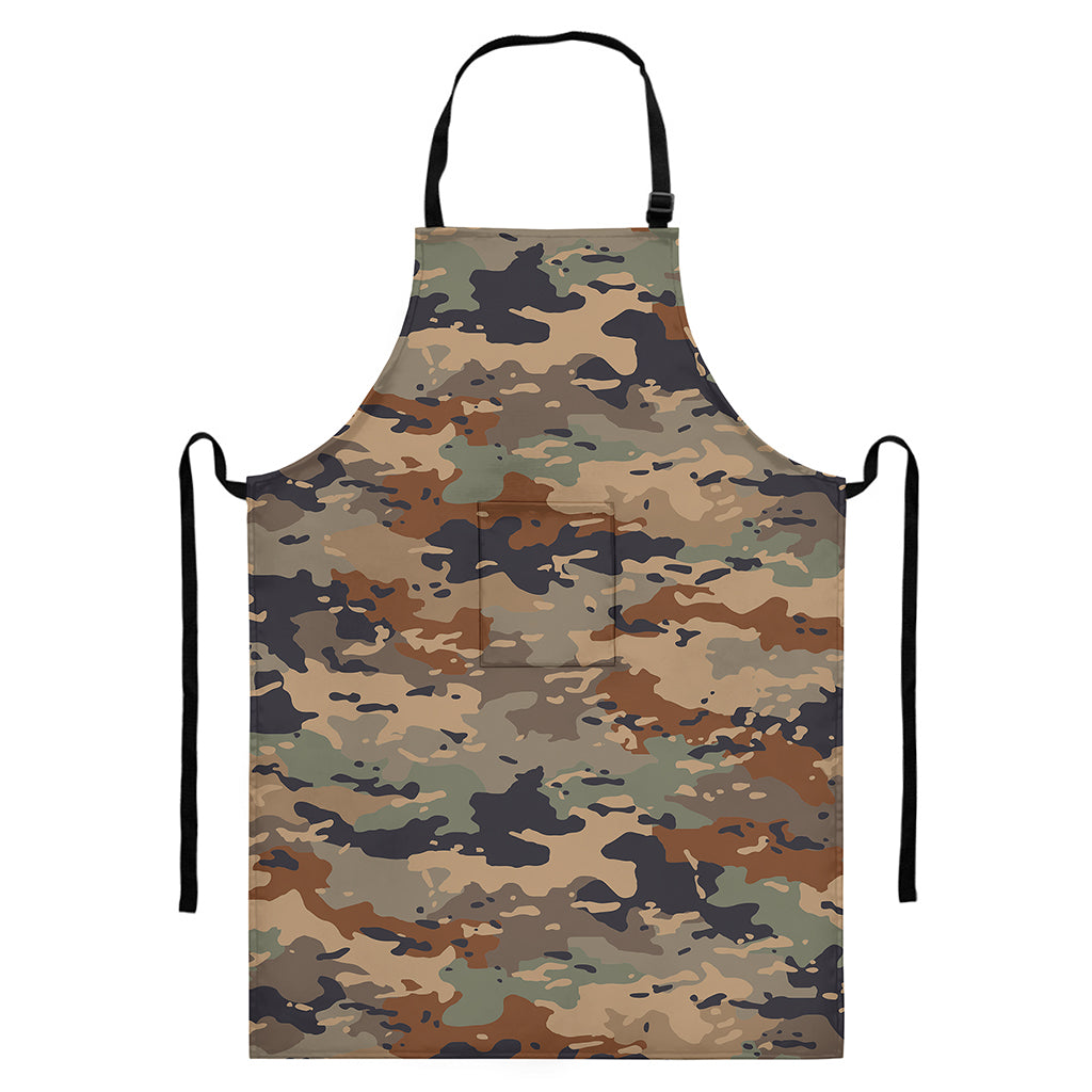 Desert Camouflage Print Bib Apron With Pocket