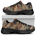 Desert Camouflage Print Black Chunky Shoes