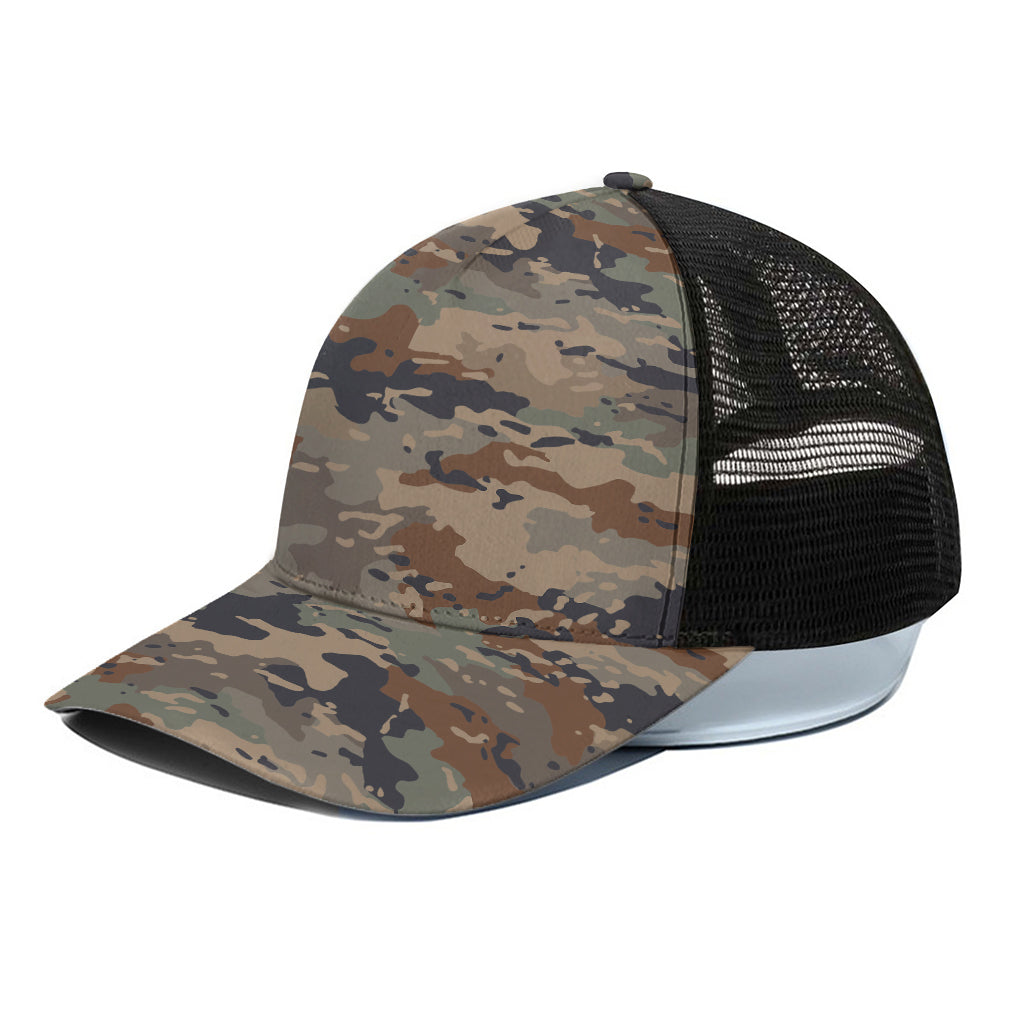 Desert Camouflage Print Black Mesh Trucker Cap
