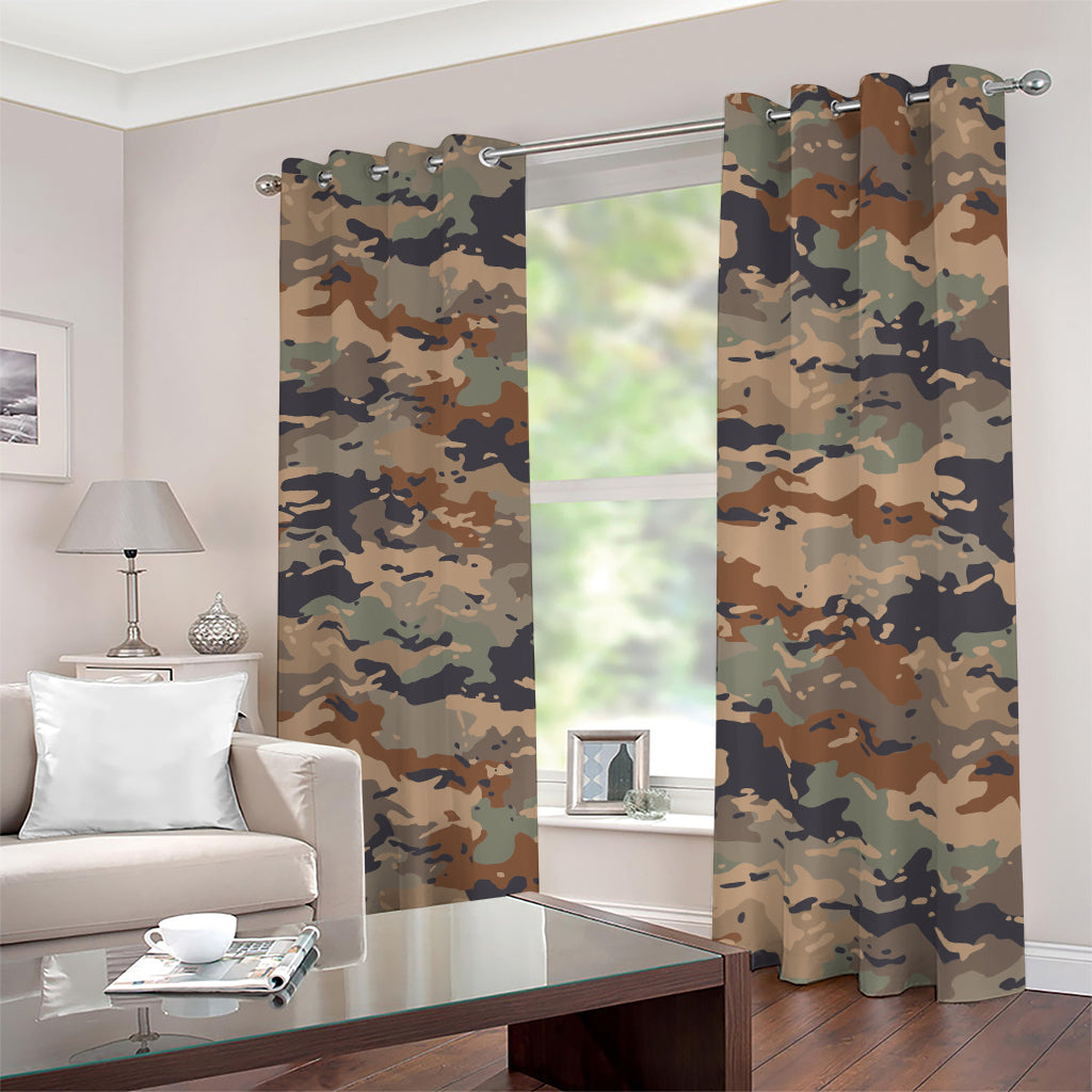 Desert Camouflage Print Blackout Grommet Curtains