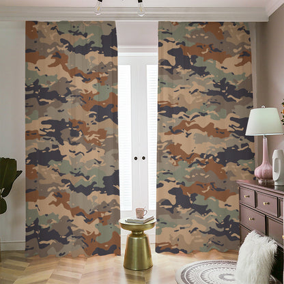Desert Camouflage Print Blackout Pencil Pleat Curtains