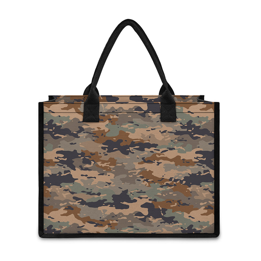 Desert Camouflage Print Canvas Tote Bag