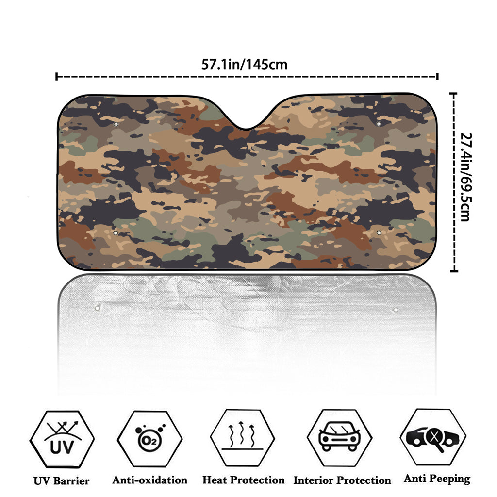 Desert Camouflage Print Car Windshield Sun Shade