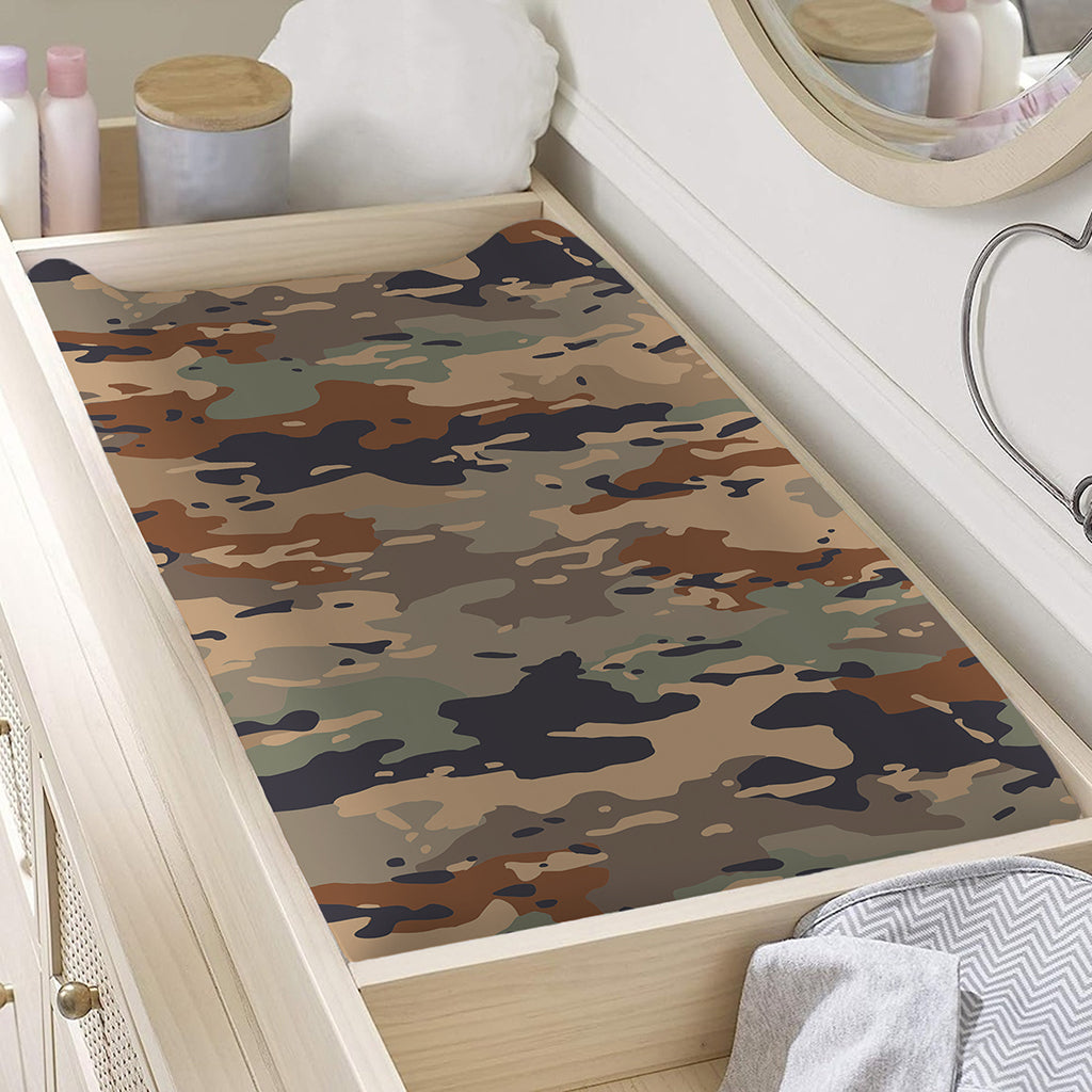 Desert Camouflage Print Changing Pad Cover