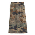 Desert Camouflage Print Cotton Front Slit Maxi Skirt