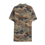 Desert Camouflage Print Cotton Hawaiian Shirt