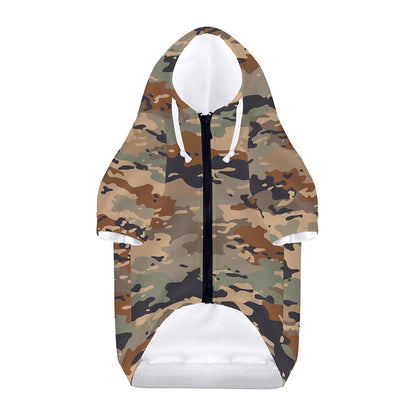 Desert Camouflage Print Dog Zip Up Hoodie