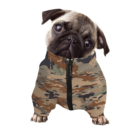 Desert Camouflage Print Dog Zip Up Jacket