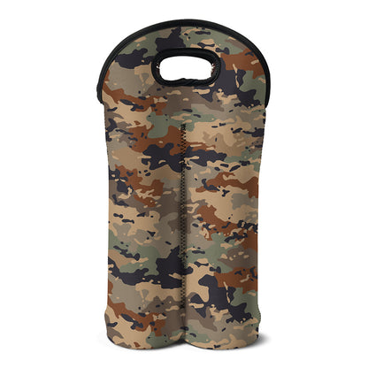Desert Camouflage Print Double Neoprene Wine Tote