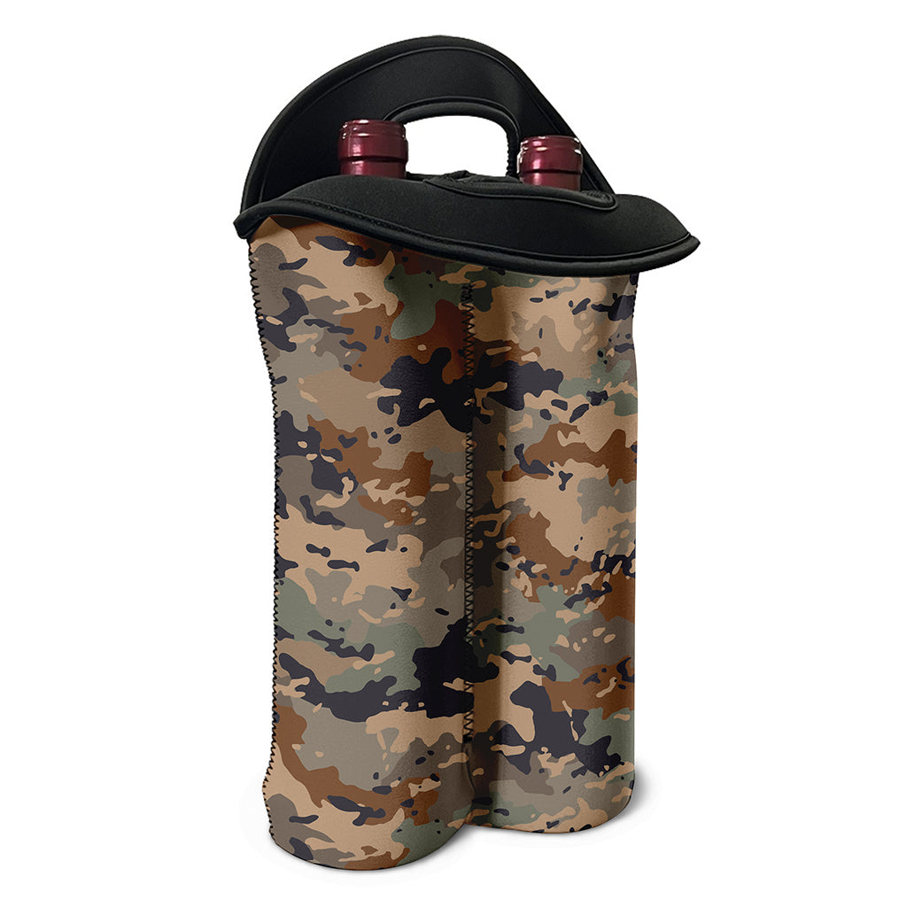 Desert Camouflage Print Double Neoprene Wine Tote