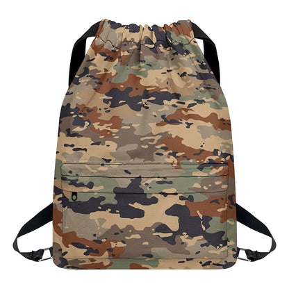 Desert Camouflage Print Drawstring Backpack