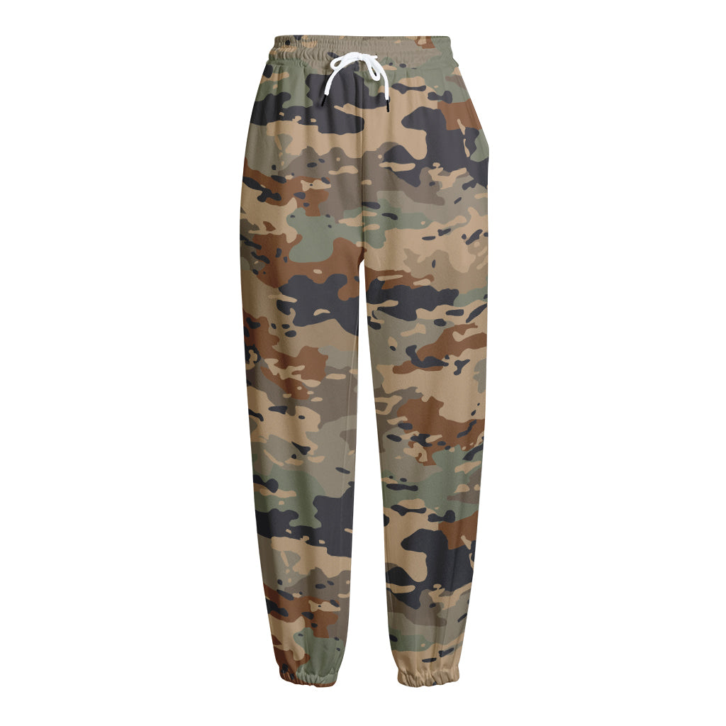 Desert Camouflage Print Fleece Lined Knit Pants