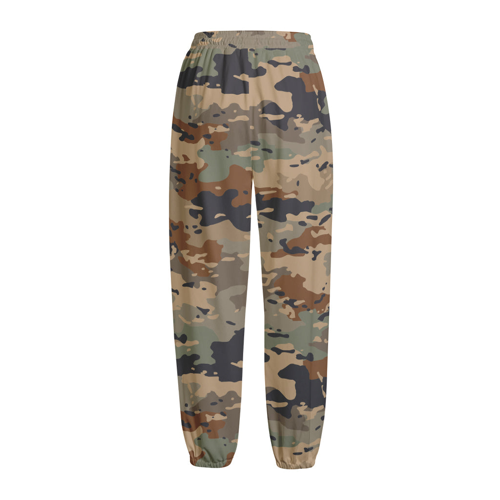 Desert Camouflage Print Fleece Lined Knit Pants