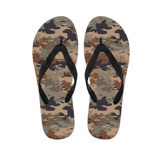 Desert Camouflage Print Flip Flops
