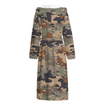 Desert Camouflage Print Hooded Bathrobe