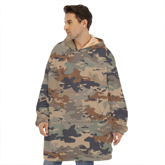 Desert Camouflage Print Hoodie Blanket