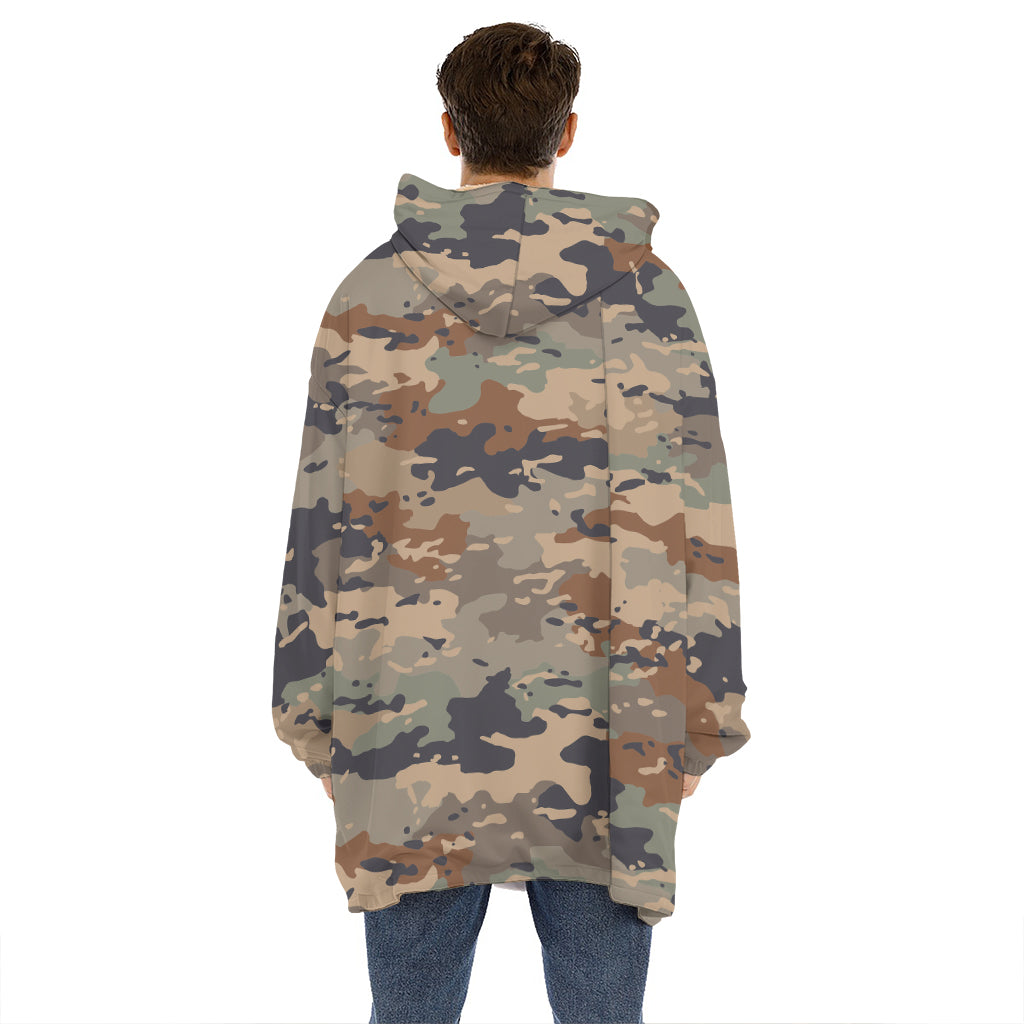 Desert Camouflage Print Hoodie Blanket