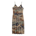 Desert Camouflage Print Jersey Midi Cami Dress