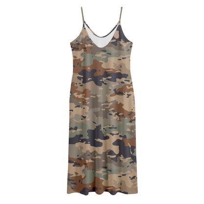 Desert Camouflage Print Jersey Midi Cami Dress